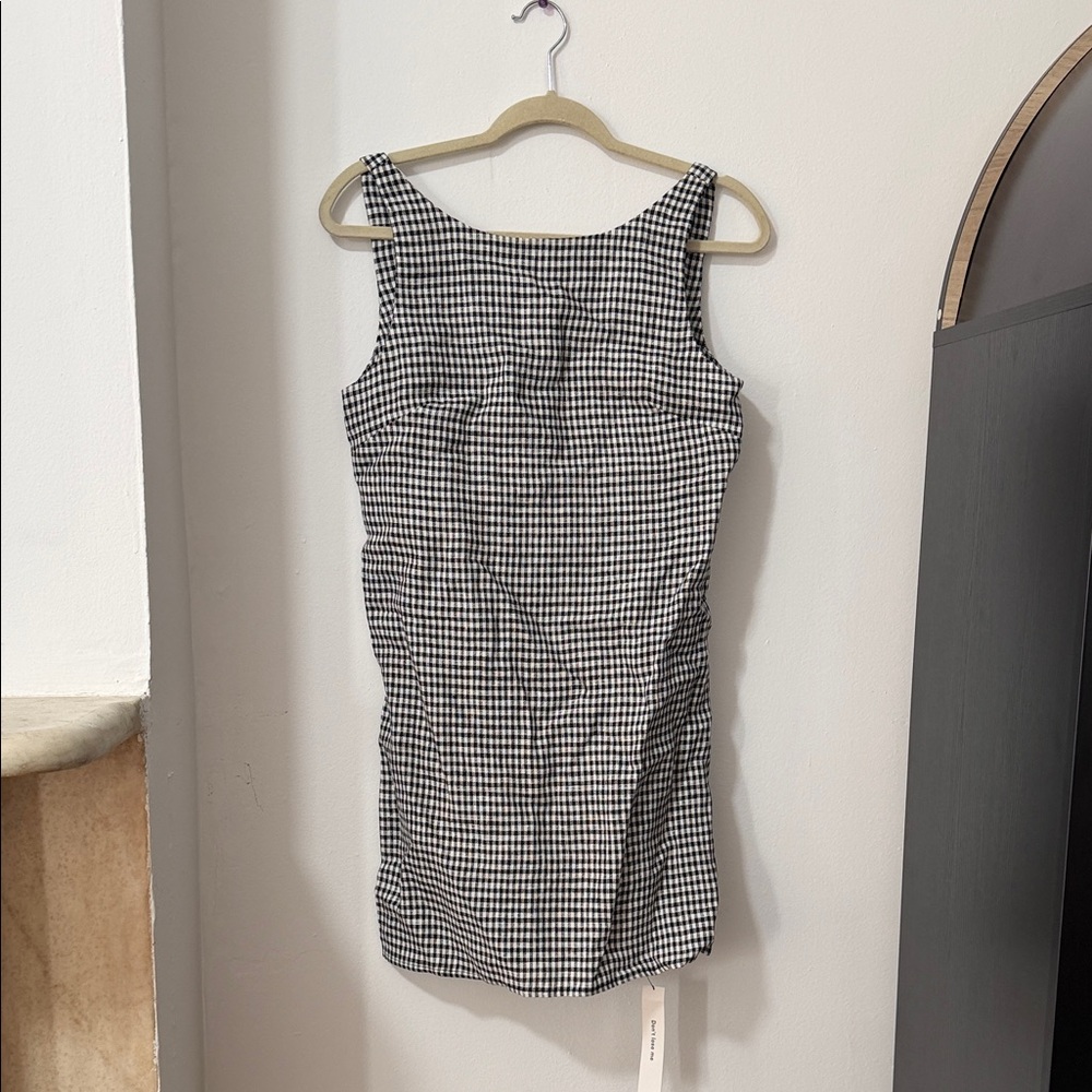 Reformation Black and White Gingham Mini Dress